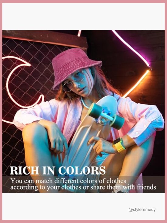 3 Pack Washed Cotton Bucket Hats for Outdoor main image 7
